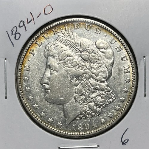 1894-O MORGAN SILVER DOLLAR, AU DETAILS