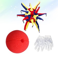 3 Pcs Carnival Costumes and Props Circus Clown Suit Cosplay Party Dress