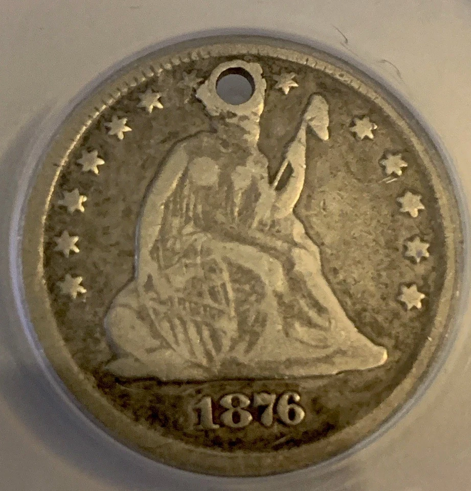 1876 CC Seated Liberty Quarter Reverse Of 1873 CC Briggs 1-A /Anacs VG-10 RARE - Image 4 of 4