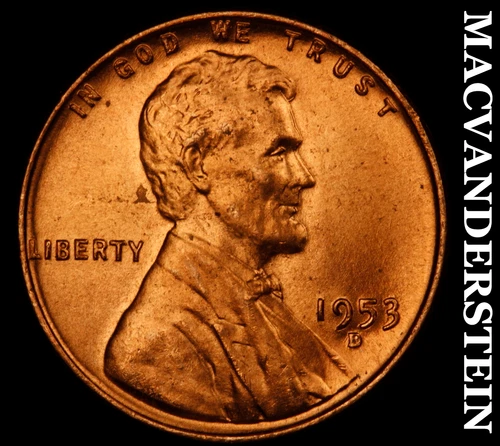 1953-D Lincoln Wheat Cent- Choice Gem Brilliant Uncirculated No Reserve #J2206