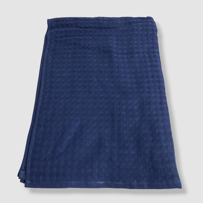 $26 Uchino Blue Indigo Waffle Twist 100% Cotton Hand Towel | 20'' x 60''