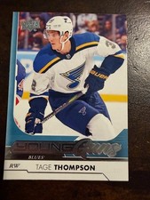 2017-18 Tage Thompson Upper Deck Young Guns rookie hockey card - #228 - Blues. rookie card picture