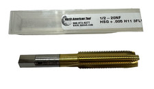 1/2"-20 NF HSS Spiral Point Tap Tin Coated 3 Flute HSG .005 H11 USA Made