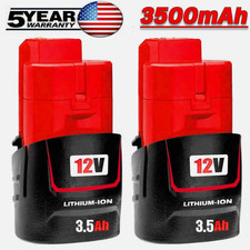 2 Pack 12V 3.5Ah for Milwaukee M-12 Lithium-ion Battery 48-11-2425 48-11-2420