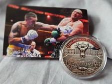 Rocky Silver 50th Anniversary Coin Boxing Medal Ring Ali Tyson Fury Usyk Signed