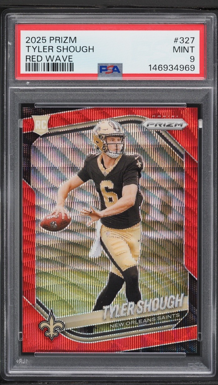 2025 Panini Prizm Red Wave Tyler Shough ROOKIE /149 #327 PSA 9 MINT