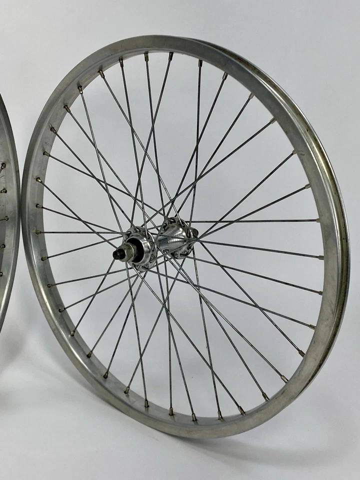 Vintage GT Race Lace Wheels Old School BMX 20”  36 Spoke Silver Aluminum 1990s - Image 2 of 4