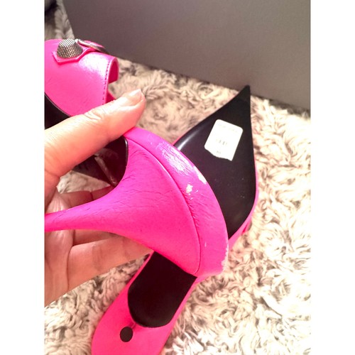 BALENCIAGA Agneau Arena Cagole 70mm Mules Pink 38/8B - Picture 8 of 12