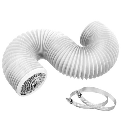 4 Inch 8ft Dryer Vent Hose, Flexible Insulated Air Ducting,Vent 8feet, White