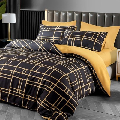 Pamposh Bettwäsche Sets Bettbezug Set Prämie Mikrofaser Anthrazit mit R
