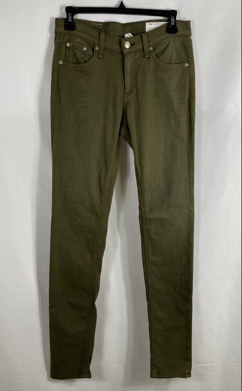 rag & bone Women's The Skinny Jeans Army Green Stretch Size 27