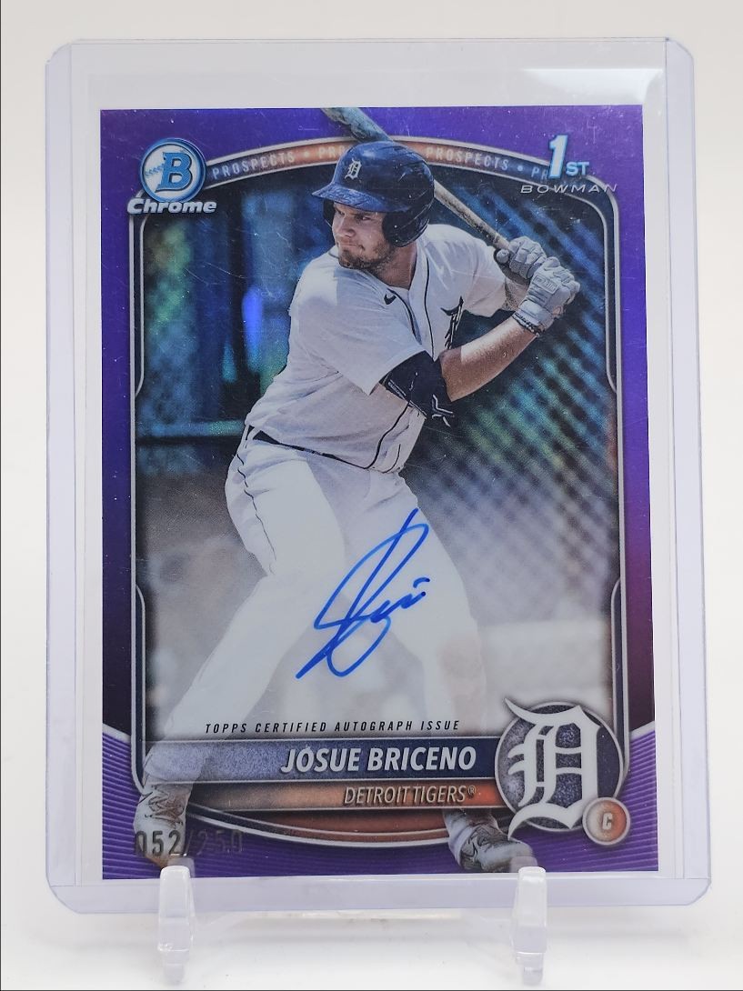 JOSUE BRICENO 2025 BOWMAN CHROME 1ST AUTOGRAPH PURPLE AUTO /250 Q3371