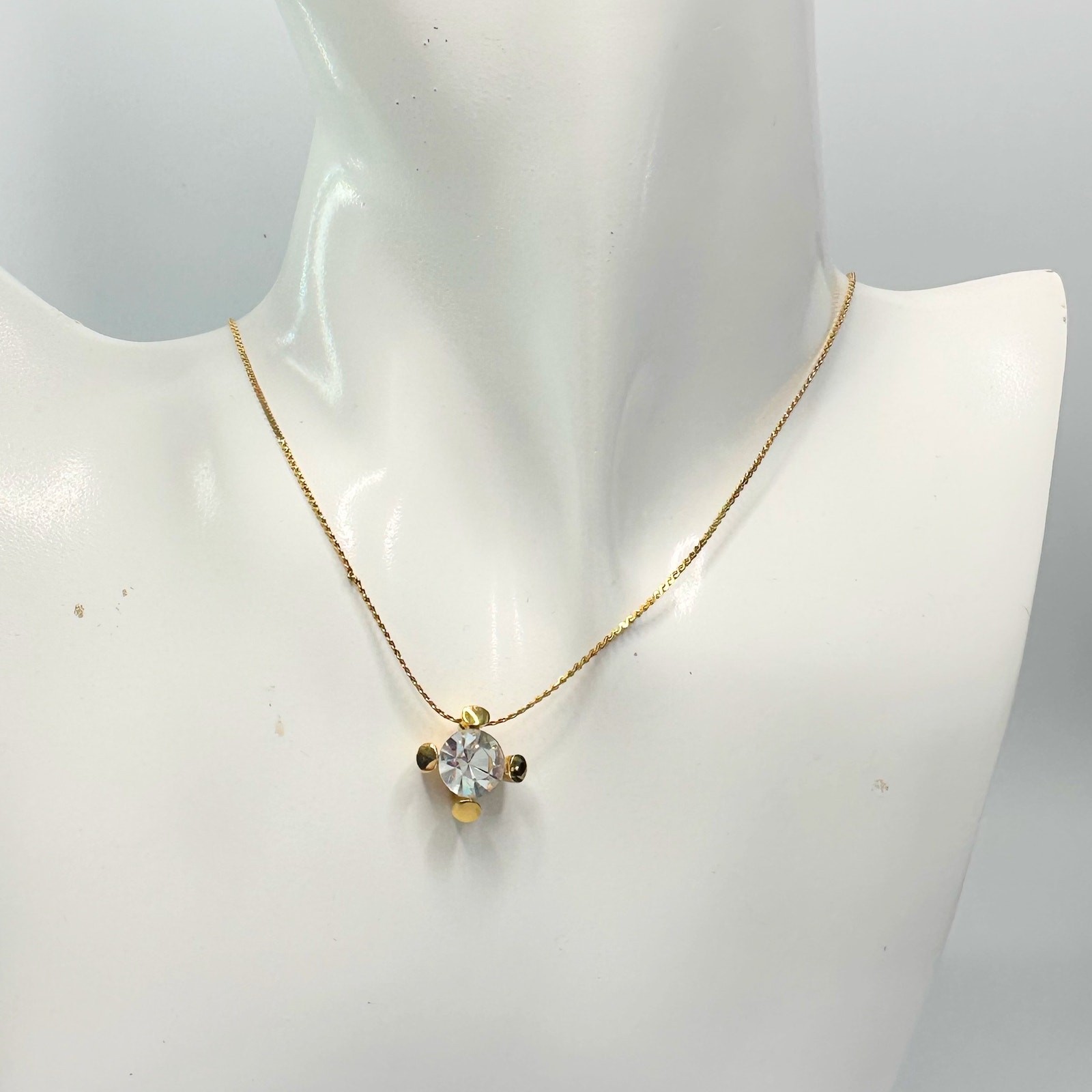 Givenchy Crystal/White Gemstone Solitaire Gold Pl… - image 2