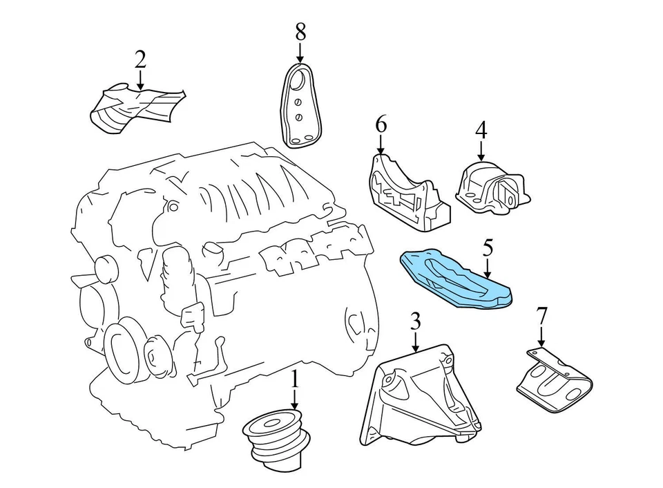 2007-2009 2011-2012 MERCEDES-BENZ SL550 5.5L - REAR Transmission Mount Bracket - Image 3 of 4