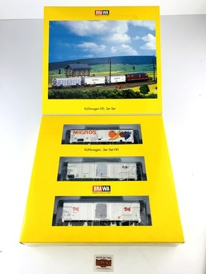 PR569 BRAWA H0 2042 - SET OF 3 REFRIGERATED WAGONS SBB