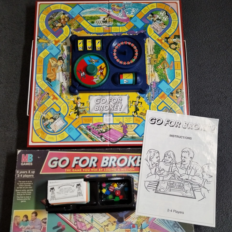 MB Games Board Game Go for Broke 1993 Edition Money Family Complete Box Vintage - Image 2 of 4