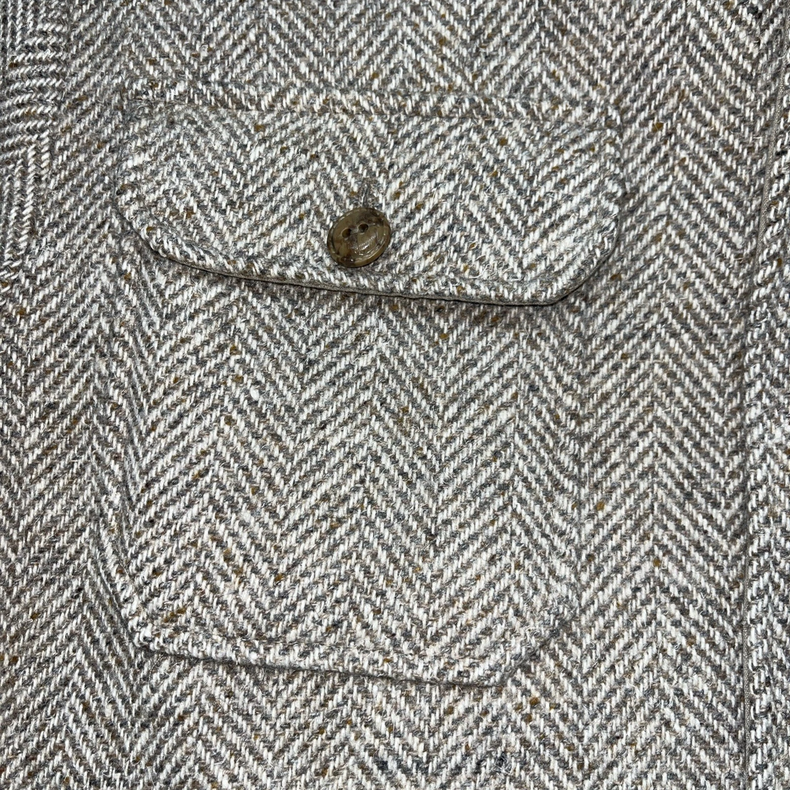 VTG 80’s Woolrich Herringbone Tweed Wool Jacket Reversible Canvas Shacket XL USA image 5