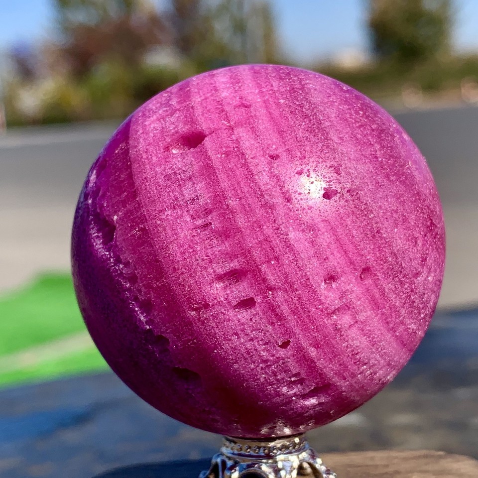 186G Natural red ruby Corundum sphere crystal mineral sample ball ...