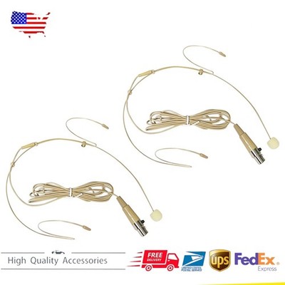 Headset Mic Headworn Microphone Mini XLR 4 Pin TA4F For Shure Wireless System ×2