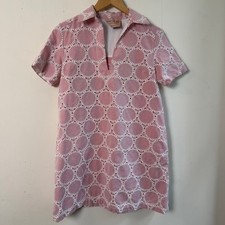 Marche 21 Cristina Taroni Eyelet Shift Dress Pink 4 Excellent Preppy Twee
