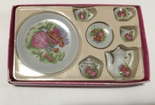 Vintage Dollhouse Miniature Porcelain Victorian Couple Tea Set 10 Pieces New