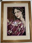 2 Vintage Framed 18” X 24”Cross Stitched Rennaisance Man/Woman Beautifully Done — photo 3