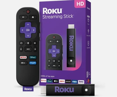 Roku Streaming Stick HD Media Player with Voice Remote – 2025 Model - New Sealed