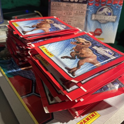 2x Jurassic World Factory Sealed Panini Sticker 50 Packs + Box Album 500 Sticker
