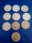 10 pc lot 40% silver Kennedy halves nice coins all details crisp just tarnished