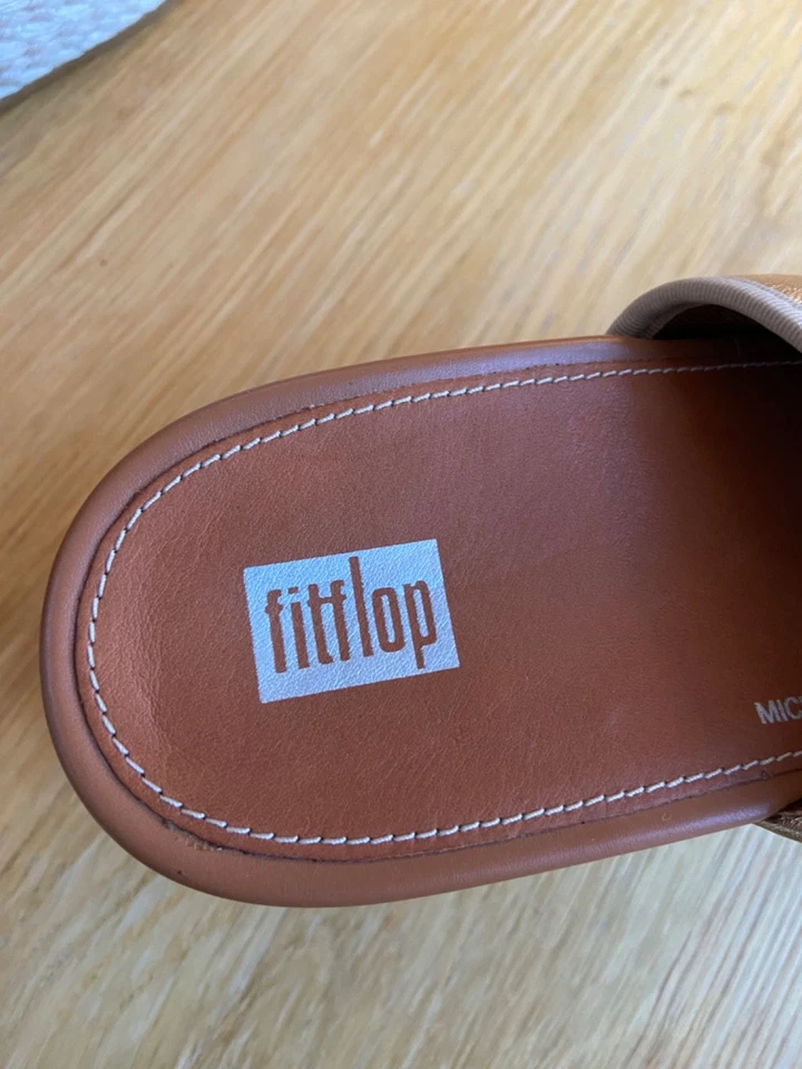 fitflop espadrille metallic leather wedge slides - Image 4 of 4