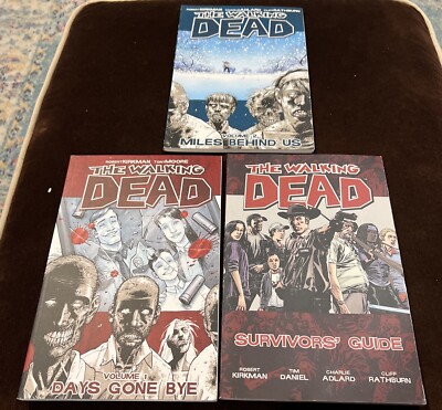 Walking Dead x 3 Days Gone By Vol 1 & Miles Behind Us Vol 2 + Survivor s Guide