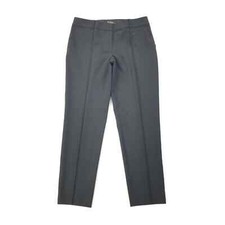  495 St. John Single Pleat Dress Pants Size 10 Womens Solid Black Ankle Trousers