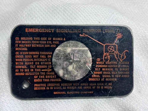 WW2 Military ESM Emergency Signaling Mirror Pilot Survival General Electric Co.