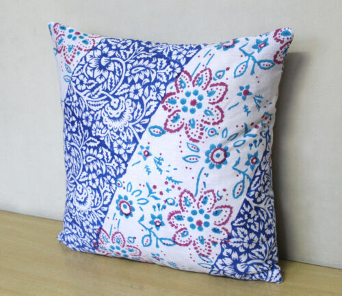 Multicoloured Cotton Cushion Cover 100% Hand Block Printed Pillow Covers Throw - Picture 1 of 3