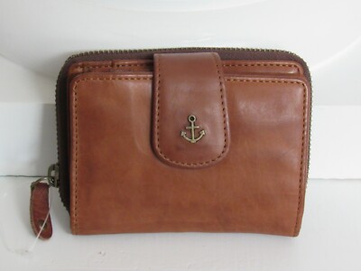 Portefeuille/pochette En Cuir Véritable Pour Femme - Couleur Bleue - Fermeture éclair - NEUF Sans étiquette