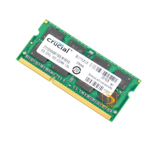 Barrette RAM Crucial 8Go DDR3L 1600MHz SODIMM - PC3L-12800S, 1.35V, Pour Portable