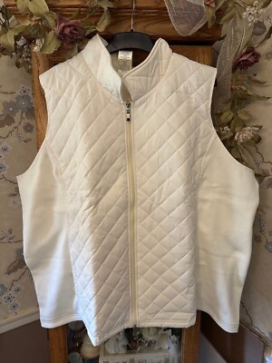 Women's Blair Vest 3XL White Quilted Sleeveless Jacket