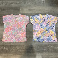 Lilly Pulitzer Women  s Scrub Top Set Of 2 Women  s Size XS Creations By Petra