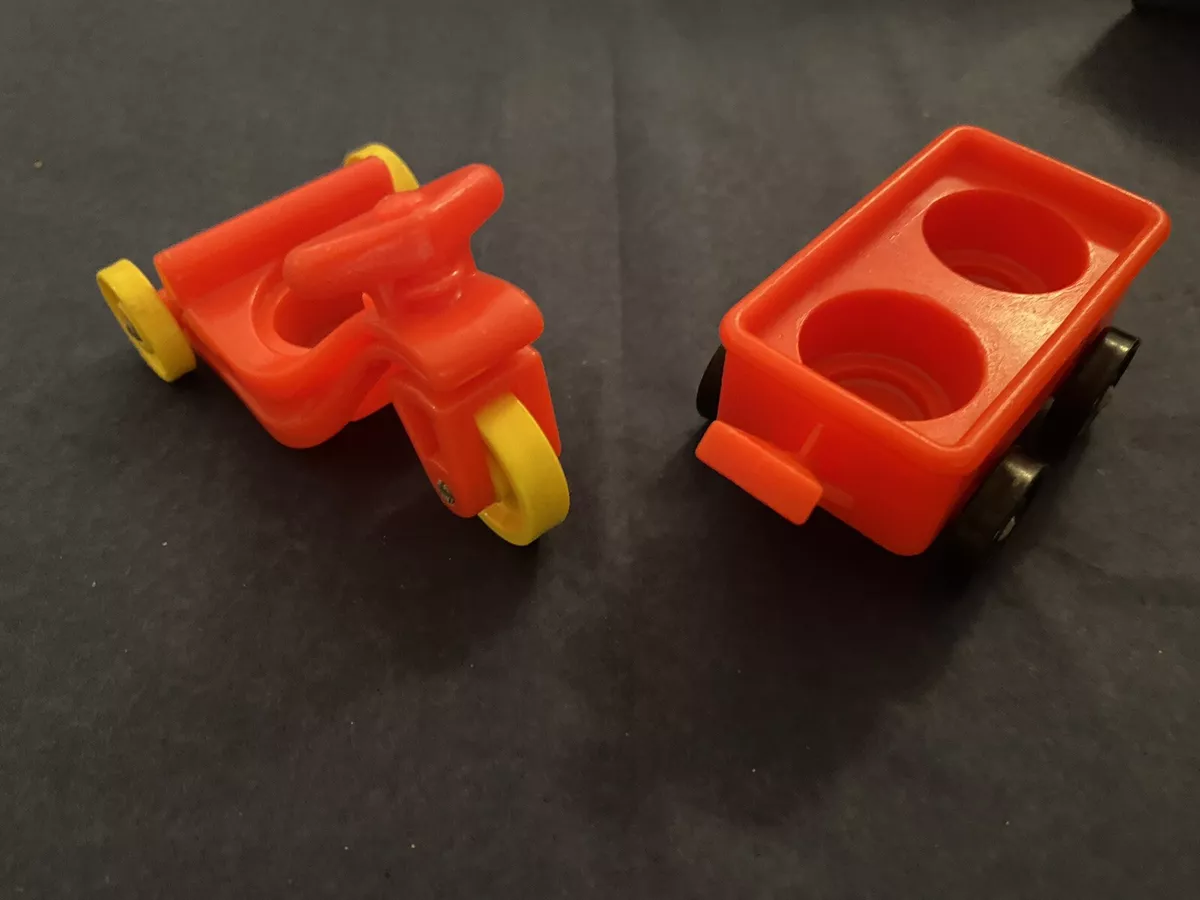 Fisher Price Vintage Little People Ride On Toys Tricycle Pull Behind Wagon Red