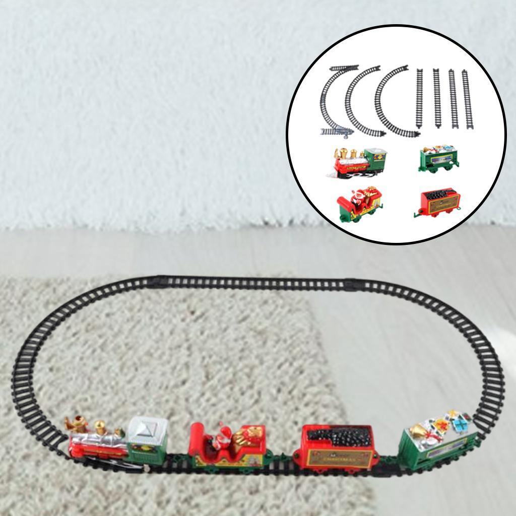 Electric Train Track Set Railway Santa Carriage Train Set for Children