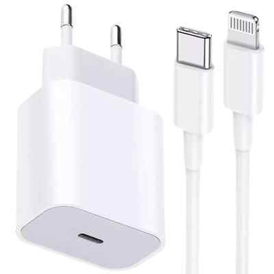 20W Schnell-Ladegerät + 1m Ladekabel für iPhone X XS XR 11 12 13 14 Plus Pro Max
