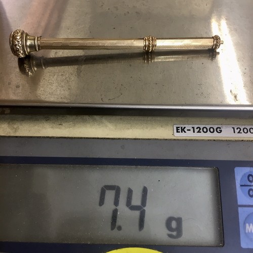 Antiguo lápiz mecánico dorado siglo 1800 joyas excelente estado - Imagen 3 de 3