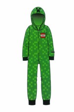 Minecraft NWT Boys 4 Fleece One Piece Hooded Blanket Sleeper Pajamas Union Suit