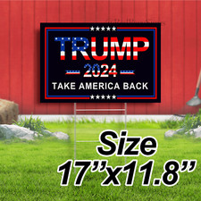 Trump 2024 Yard Sign with Metal H-Stakes - Trump Take