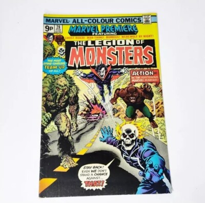 MARVEL PREMIERE #28 The Legion Of Monsters 1975 (UK Pence Variant)