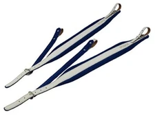 D'Luca Pro SG Series Genuine Leather Accordion Straps White/Blue