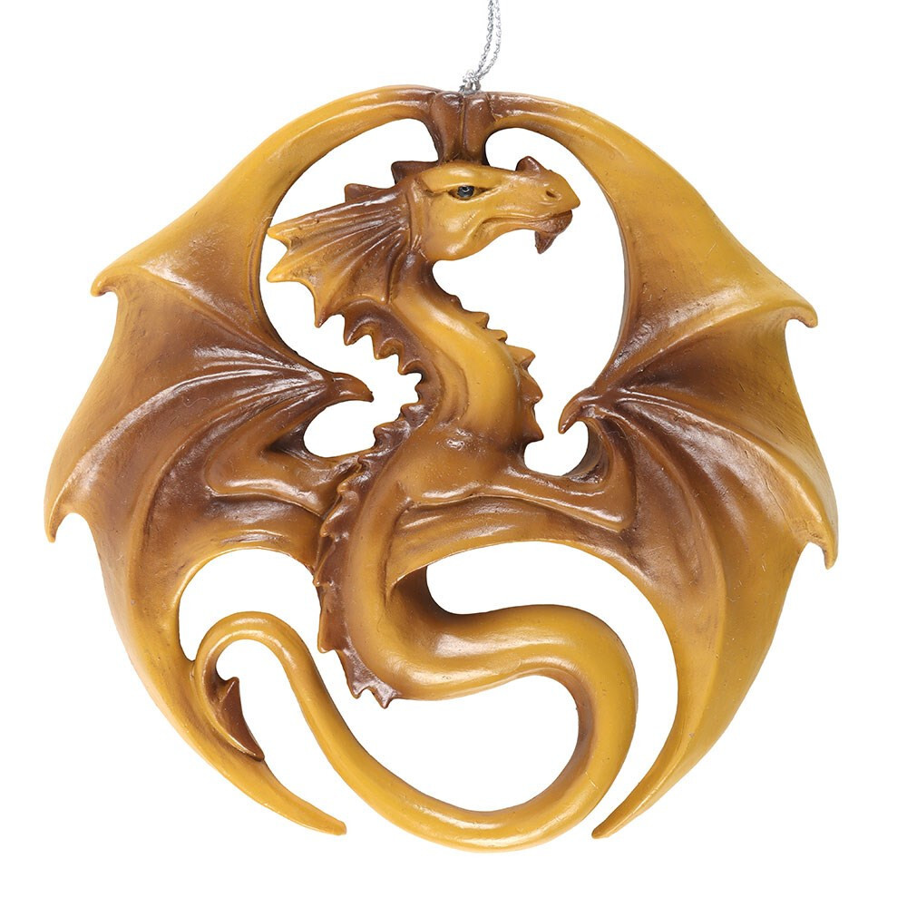 Anne Stokes Yellow Dragon Ornament Fantasy Hanging Medal Decor