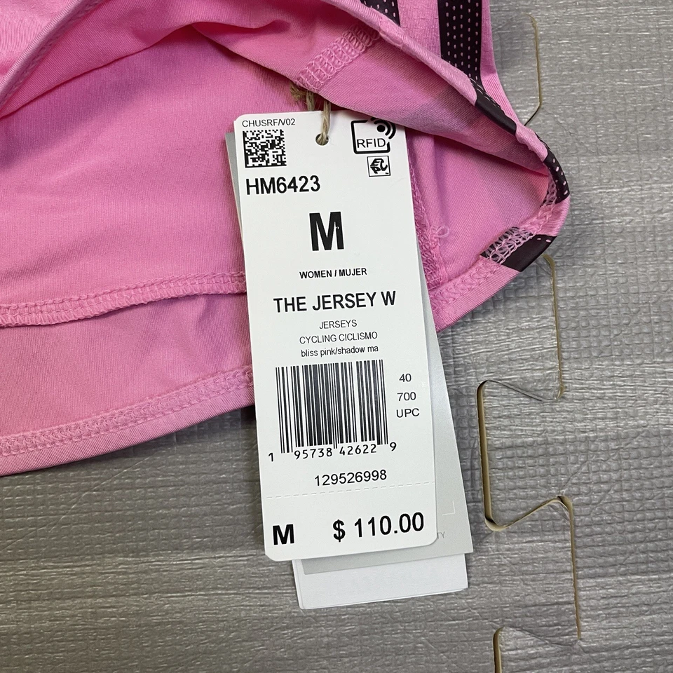 Adidas Cycling Jersey Full-Zip Women Size Medium Short Sleeve HM6423 Pink $110 - Image 2 of 4