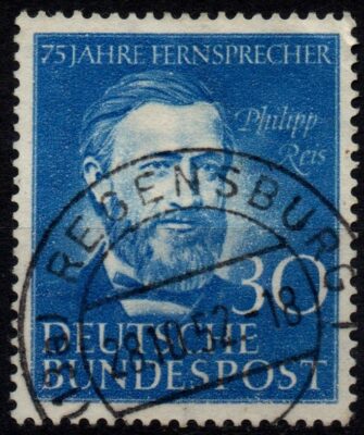 WEST GERMANY 1952 - Used 30 Pfg 75th Philipp Reis Phone #DR4