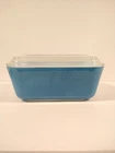 Vintage Pyrex BLUE 1 1/2 Pint Refrigerator / Ovenware Dish with Lid #0502